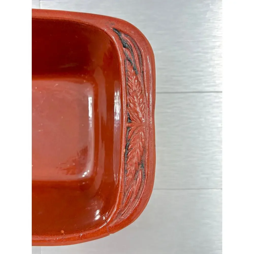 Vintage Gourmet Topf 1980 Made In USA Bread Loaf Clay Baking Dish Glazed